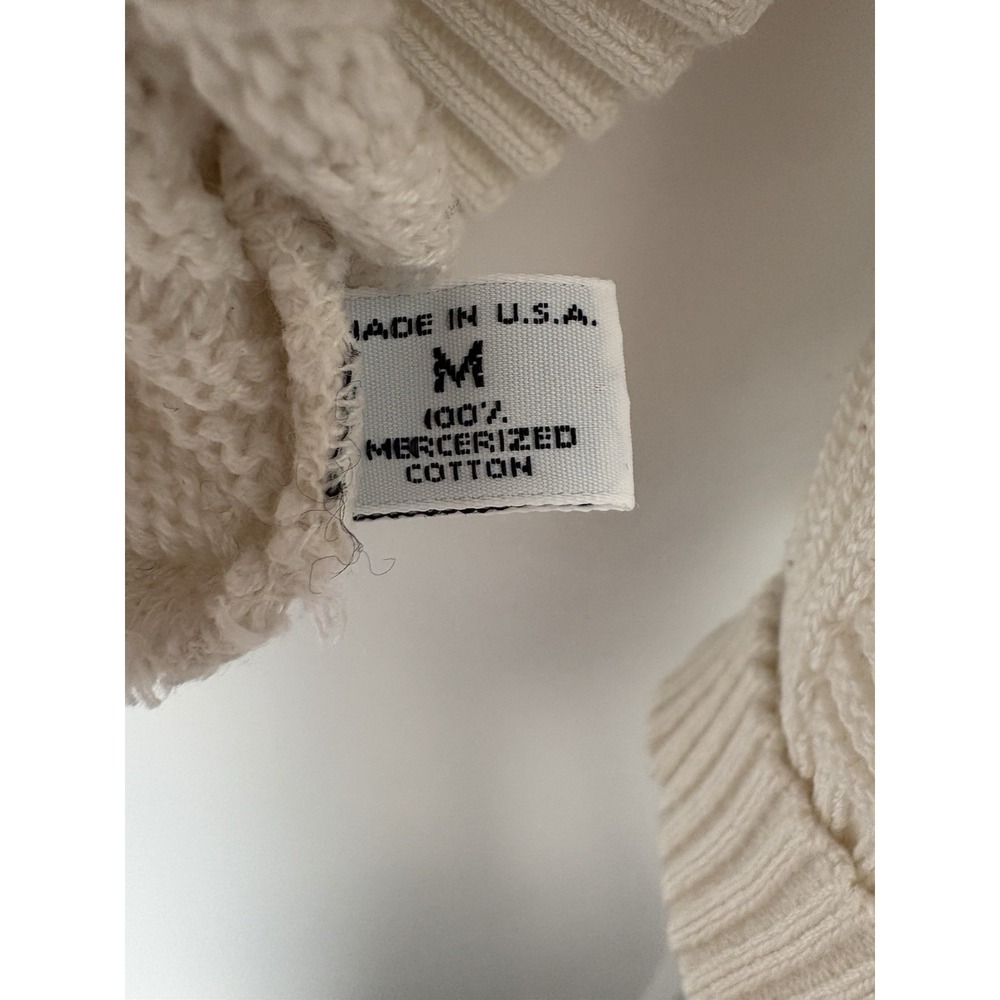 Vintage St. Croix Knits Landons 100% Fisherman Mercerized Cotton Cream Sweater - Picture 3 of 7